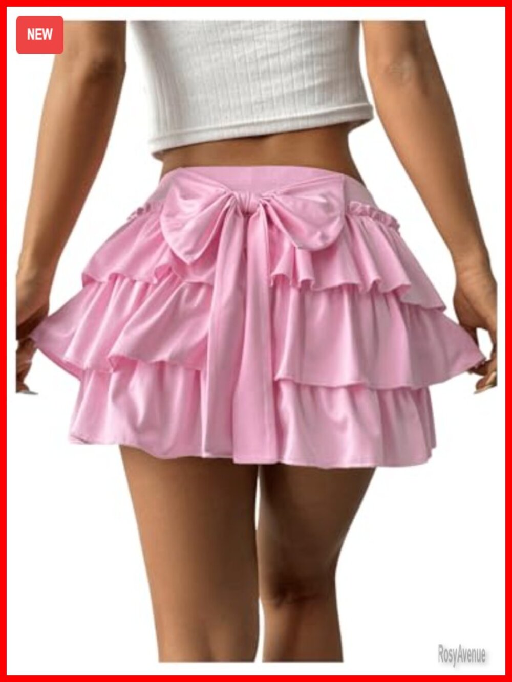 BEAUDRM Women's Y2K Bow Ruffle Mini Skirt Layered Skort